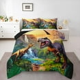 thumbnail image 1 of Manfei Safari Dinosaur King Size Comforter Sets,Natural Landscape Waterfall Bedding Comforter Set,Jungle Wildlife Bedding Set For Teens,Microfiber Bedroom Decor Reversible,3-Piece, 1 of 8