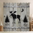 thumbnail image 1 of Manfei Safari Moose Black Out Curtains,Jungle Animal Deer Curtains Pack of 2 (42x63 Each),Black Gray Bedroom Curtains For Boys Teens,Microfiber Bedroom Decor, 1 of 6