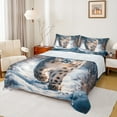 thumbnail image 1 of Manfei Safari Snow Leopard Queen Sheet Sets,Jungle Animal Flat Sheet,Wild Cheetah Queen Fitted Sheet For Boys Kids,Luxury Bedroom Decor,4pcs, 1 of 7