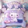 thumbnail image 1 of Manfei Salamander Pattern 7-Piece Twin Bedding,Kawaii Axolotl Bedding Comforter Set,Polkadot Reversible, 1 of 7