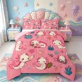 thumbnail image 1 of Manfei Salamander Pattern Full Size Comforter Sets,Purple Axolotl Bedding Comforter Set,Pink Reversible,3-Piece,1 Comforter and 2 Pillowcases, 1 of 7