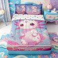 thumbnail image 1 of Manfei Salamander Pattern Zipper Queen Comforter Set with Fitted Sheet and 2 Pillowcases,Adorable Axolotl Zipper Bedding Set,Polkadot Reversible,4pcs, 1 of 7