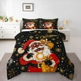 thumbnail image 1 of Manfei Santa Claus 2pcs Bedding Comforter Set,Christmas Snowflakes Twin Comforter Sets,Black Red Breathable Bedding Set,Super Cozy Festival Room Decor,Reversible, 1 of 8
