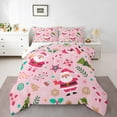 thumbnail image 1 of Manfei Santa Claus 2pcs Bedding Comforter Set,Happy New Year Twin Comforter Sets,Pink Green Breathable Bedding Set,Lightweight Merry Christmas Room Decor,Reversible, 1 of 8