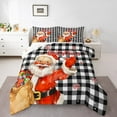 thumbnail image 1 of Manfei Santa Claus 3 Pieces Queen Comforter Set,Geometric Plaid Bedding Sets,Happy Christmas Bedding Comforter Set,Breathable Festival Room Decorative,Reversible, 1 of 8