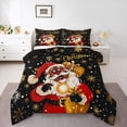thumbnail image 1 of Manfei Santa Claus 3pcs King Size Comforter Sets,Christmas Snowflakes Bedding Comforter Set,Black Red Super Cozy Bedding Set,Super Cozy Festival Room Decor,Reversible, 1 of 8