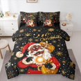 thumbnail image 1 of Manfei Santa Claus 7pcs Bedding Comforter Set,Christmas Snowflakes Queen Bedding Sets Super Cozy,Black Red Queen Sheet Sets,Super Cozy Festival Room Decor,Reversible, 1 of 8