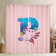 thumbnail image 1 of Manfei Sea Animal Axolotl Curtains Pack of 2 (42x84 Each),Colorful Sealife Croal Curtains Blackout,First Letter P Bedroom Curtains For Girls,Super Cozy Room Decor, 1 of 6