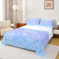 thumbnail image 1 of Manfei Sea Animal Twin Sheet Sets,Mermaid Fishtail Twin Fitted Sheet,Gradient Purple Blue Flat Sheet For Princess,Ultra Soft Home Decor,3 Pieces, 1 of 7