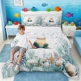 thumbnail image 1 of Manfei Sea Lion Underwater Coral Seashell Queen Comforter Set for Kids Boys and Girls, Nautical Marine Life Print Bedding Comforter Set, Stars Reversible 3-Piece, 1 Comforter and 2 Pillowcases, 1 of 6