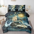 thumbnail image 1 of Manfei Sea Mermaid 7-Piece Twin Bedding Sets,Ocean Princess Bedding Comforter Set,Oil Painting Breathable Sheet Sets,Microfiber Girls Bedroom Decor,Reversible, 1 of 8
