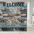 thumbnail image 1 of Manfei Sea Paddle Anchor Shower Curtain 72Wx72L,Rustic River Lodge Bathroom Curtain,Blue Gray Black, 1 of 6
