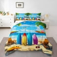 thumbnail image 1 of Manfei Sea Surfing 3pcs King Size Comforter Sets,Ocean Beach Bedding Comforter Set,Summer Holiday Bedding Set,Lightweight Tropical Room Decoration,Reversible, 1 of 8