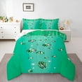 thumbnail image 1 of Manfei Sequin Print Full Size Comforter Sets,Diamond Pattern Bedding Comforter Set,Green Bling Bedding Sets,Lightweight Room Decor Reversible,3-Piece, 1 of 8
