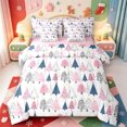 thumbnail image 1 of Manfei Shabby-Chic Snowflake 7-Piece Twin Bedding,Xmas Farm Cattle Bedding Comforter Set,Pink Reversible, 1 of 7