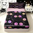 thumbnail image 1 of Manfei Simple Line Cat Zipper Full Size Comforter Sets with Fitted Sheet and 2 Pillowcases, Abstract Kitten Zipper Bedding Set, Black Pink Orange, Pink Reversible, 4 Pieces, 1 of 7