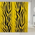 thumbnail image 1 of Manfei Simple Zebra Print Shower Curtain 72Wx84L, Old Fashion Abstract Bathroom Shower Curtain, Yellow Tan, 1 of 5