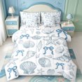 thumbnail image 1 of Manfei Sketch Conch Bowknot 7-Piece King Bedding,Scallop Ocean King Bed in a Bag,Colorful Stars Reversible, 1 of 7