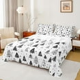 thumbnail image 1 of Manfei Sketch Pine Twin Sheet Sets,Natural Tree Twin Fitted Sheet,White Black Flat Sheet For Teens,Uper Cozy Room Decor,3pcs, 1 of 7