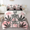 thumbnail image 1 of Manfei Skull Skeleton Child Twin Bedding Sets 7-Piece, Watercolor Artwork Bedding Comforter Set, Tropic Leaf Reversible Sheet Sets, Lightweight Room Decor, 1 of 7