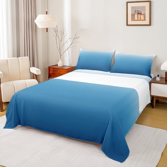 Manfei Sky Blue Bed Sheets Set Twin Size,Modern Minimalist Art Bedding Sets Twin Size,Minimalism Artwork Bed Sheets Twin,Lightweight Bedroom Decor,4-Piece