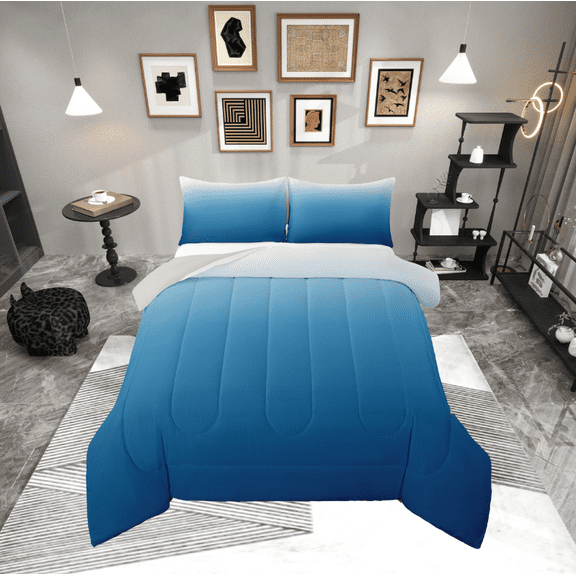 Manfei Sky Blue Bedding Twin Comforter Set,Modern Minimalist Art Down Comforter,Minimalism Artwork Bedding Sets Twin with Comforter,Lightweight Bedroom Decor Reversible,2 Pieces