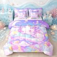 thumbnail image 1 of Manfei Sleeping Axolotl Twin Bedding, Dreamy Moon Cloud Bedding Comforter Set, Pastel Purple, Stars Reversible, 7 Pieces, 1 of 6