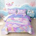 thumbnail image 1 of Manfei Sleeping Axolotl Twin Quilt Set, Dreamy Moon Cloud Twin Coverlet Set, Pastel Purple, 2 Pieces, 1 Bedspread and 1 Pillowcase, 1 of 6