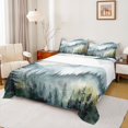 thumbnail image 1 of Manfei Smoky Jungle 4 Pieces Queen Sheet Sets for Female Men Women,Woodland Tree Ultra Soft Flat Sheet,Botanical Plants Queen Fitted Sheet,Ultra Soft Home Decor, 1 of 7