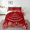 thumbnail image 1 of Manfei Snawflake Bedding Comforter Set,Merry Christmas Twin Comforter Sets,Red White Bedding Set For Children,Super Cozy Room Decor Reversible,2-Piece, 1 of 8