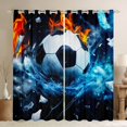 thumbnail image 1 of Manfei Soccer Football Black Out Curtains, Ice and Fire Curtains Pack of 2 (42x63 Each), Teen Boys Sport Bedroom Curtains, Luxury Bedroom Decor, 1 of 6