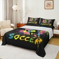 thumbnail image 1 of Manfei Soccer Game Bed Sheets,Kids Sports Theme King Sheets,Multicolor Splashing Ink Sheet Set For Boys Girls,Ultra Soft Home Decor,4 Pieces, 1 of 7