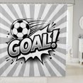 thumbnail image 1 of Manfei Soccer Sport Shower Curtain 72Wx72L, Geometric Stripe Bathroom Curtain, Grey Monochrome, 1 of 5