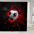 thumbnail image 1 of Manfei Soccer Sports Shower Curtain 72Wx72L, Neon Lightning Bathroom Curtain, Teal Crack Glow, 1 of 5