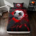 thumbnail image 1 of Manfei Soccer Sports Twin Fitted Sheet, Neon Lightning Bedding, Teal Crack Glow 2 Pieces, 1 Fitted Sheet and 1 Pillowcase, 1 of 6