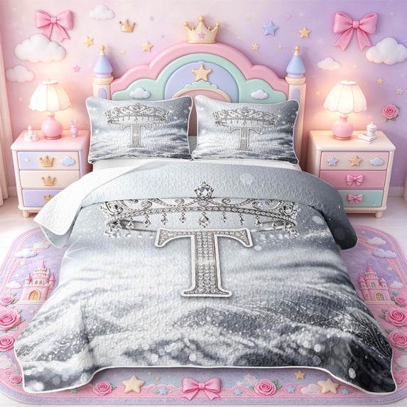 Abc 24 Manfei Soft Crown Twin Quilt Set,ABC Print T Twin Coverlet Set,2pcs,1 ...
