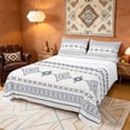 thumbnail image 1 of Manfei Southwestern Aztec Bed Sheets, Bohemian Blue Beige Fuul Size Sheets, Reversible 4pcs1 Flat Sheet + 1 Fitted Sheet + 2 Pillowcases, 1 of 6