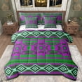thumbnail image 1 of Manfei Southwestern Aztec Geometric 7-Piece Twin Bedding Sets,Rustic Western bohemian Bedding Comforter Set,Green Purple Sheet Sets For Adult,Microfiber Bedroom Decor Reversible, 1 of 8