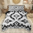 thumbnail image 1 of Manfei Southwestern Aztec Geometric Full Size Comforter Sets,Rustic Western Boho Bedding Comforter Set,Gray Black White Bedding Sets For Adult,Ultra Soft Home Decor Reversible,3 Pieces, 1 of 8