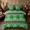 thumbnail image 1 of Manfei Southwestern Aztec Twin Bedding, , Green Black Bedding Comforter Set, Black Reversible 7-Piece, 1 of 6