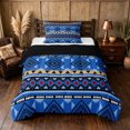 thumbnail image 1 of Manfei Southwestern Aztec Twin Comforter Sets, , Blue Black Bedding Set, Black Reversible 2pcs, 1 Comforter and 1 Pillowcase, 1 of 6