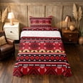 thumbnail image 1 of Manfei Southwestern Aztec Twin Sheets, , Red Black Bedding, Black Reversible 3-Piece1 Flat Sheet + 1 Fitted Sheet + 1 Pillowcase, 1 of 6