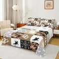thumbnail image 1 of Manfei Southwestern Cowboy Twin Sheet Sets,Western Country Horse Twin Fitted Sheet,Brown Gray White Flat Sheet For Boys Children,Ultra Soft Home Decor,3-Piece, 1 of 7