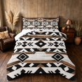 thumbnail image 1 of Manfei Southwestern Geometric Queen Comforter Set, Hippie Aztec Comforter Sets Queen, Black White Brown, Reversible 3 Pieces, 1 Comforter and 2 Pillowcases, 1 of 6