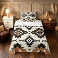 thumbnail image 1 of Manfei Southwestern Geometric Twin Sheets, Hippie Aztec Bedding, Brown, Black and White, Reversible 3-Piece1 Flat Sheet + 1 Fitted Sheet + 1 Pillowcase, 1 of 6