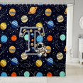 thumbnail image 1 of Manfei Space Astronaut Alphabet T Shower Curtain 72Wx78L,Stars Galaxy Bath Curtain,Dark Blue, 1 of 5