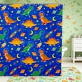 thumbnail image 1 of Manfei Space Astronaut Dino Animals Shower Curtain 72Wx78L,Neon Stars Moon Bath Curtain,Blue Green, 1 of 5