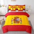 thumbnail image 1 of Manfei Spain Flag 7pcs Queen Bedding,Red Yellow Bedding Comforter Set Queen,Light Gray Reversible, 1 of 7