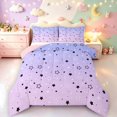 thumbnail image 1 of Manfei Sparkle Stars Heart Print King Size Comforter Sets,Celestial Theme Comforters King Size,Purple White,Pink Reversible,3-Piece,1 Comforter and 2 Pillowcases, 1 of 7