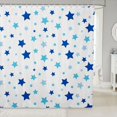 thumbnail image 1 of Manfei Sparkle Stars Pattern Shower Curtain 72Wx78L,Cute Polka Dot Bath Curtain,Blue White, 1 of 5